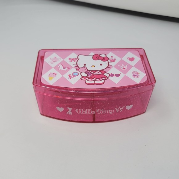 Vintage Sanrio Hello Kitty Jewelry Mirror Bear Glitter Box 2013 Rare - Picture 4 of 12
